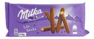 Biscoito de Chocolate Milka Lila Sticks 112g
