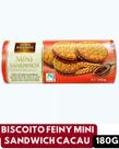 Biscoito feiny mini sandwich cacau 180g