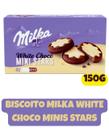 Biscoito milka white choco minis stars 150g