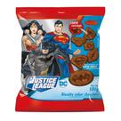Biscoito sabor chocolate liga da justica