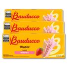 Biscoito Wafer Bauducco Morango Kit 3 Pacotes de 92g