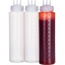 Bisnaga 650ml de Bico Triplo 3 Bicos Profissional Buffet Restaurante Lanchonete Graduada Confeiteiro Molhos Caldas Ketchup Maionese Mostarda