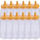 Bisnaga amarela de mostarda 520ml com tampa Flip 12 unidades Plasutil ref. 16292