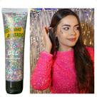 Bisnaga Confete em Gel 30g Carnaval Festa Maquiagem Rosto Corpo Cabelo