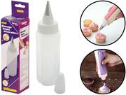 Bisnaga Dupla Plástica Decoradora Para Cupcake Bolo Doces Confeitaria Bico Em Inox 100ml
