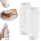 Bisnaga Graduada Bico Invertido 550ml Estilo FIFO Para Caldas Molhos Ketchup Maionese Mostarda Mel Restaurantes Lanchonetes Buffets e Confeitarias