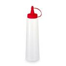 Bisnaga Plástica Transparente Com Tampa Em Cores 400 Ml - Plasvale Vermelho