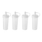 Bisnaga Transparente 250ml Tubo Bico Fino Molho Plastico 4un Bisnaga Transparente 250ml Tubo Bico Fino Molho Plastico 4un