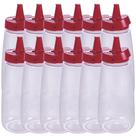 Bisnaga vermelha de ketchup 520ml com tampa Flip 12 unidades Plasutil ref. 16289