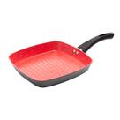 Bistequeira de inducao revestimento ceramico vermelha 24cm