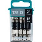 Bit de potência Makita E-01074 Impact XPS T25 Torx 2, 15/pacote Bit de potência Makita E-01074 Impact XPS T25 Torx 2, 15/pacote