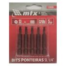 Bits Ponteira Fenda 1/4 Sl 4.0mm X 75mm Kit 5 Pçs F.l - Mtx
