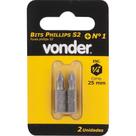 Bits Ponteira Philips 1/4 N.1 3/16x50mm Aço S2 Com 2 Peças