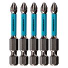 Bits torcao ph2, para ferramentas de impacto, aco cromo molibdenio, 50mm, 5pcs // gross
