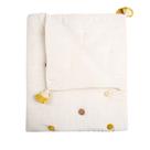 Blanket Crane Baby 91x91 cm, creme de pompom de algodão macio