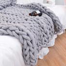 Blanket Throw MocaDNG Chunky Knit Chenille 120x180cm cinza