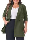 Blazer Agnes Orinda Plus Size 2X com lapela, botões e bolsos Blazer Agnes Orinda Plus Size 2X com lapela, botões e bolsos