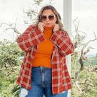 Blazer Alfaiataria Xadrez Feminino Plus Size Lindo tamanho 50