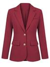 Blazer Allegra K Business Casual para mulheres vinho tinto tamanho L