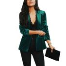 Blazer, casaco feminino MINTLIMIT, de veludo, manga comprida, verde S