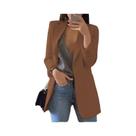 Blazer Casual Feminino plus Size, Cardigã Sólido Com Lapela, Jaqueta De Outono Inverno, Casaco Blazer Casual Feminino plus Size, Cardigã Sólido Com Lapela, Jaqueta De Outono Inverno, Casaco