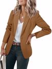 Blazer Cicy Bell feminino casual aberto para escritório, marrom