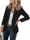 Blazer Cicy Bell feminino casual com frente aberta, manga comprida, preto