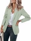 Blazer Cicy Bell feminino casual com frente aberta verde claro