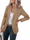 Blazer Cicy Bell feminino casual de manga comprida com frente aberta