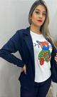Blazer confortável social malha crepe