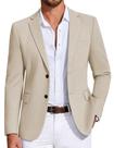 Blazer COOFANDY Leve de Malha com Dois Botões Cor Caqui Claro Blazer COOFANDY Leve de Malha com Dois Botões Cor Caqui Claro