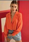 blazer croped laranja