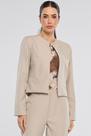 Blazer Curto PKS Alfaiataria Melange Bege Blazer Curto PKS Alfaiataria Melange Bege