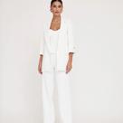 Blazer de alfaiataria alongado na cor off white