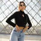 Blazer de Bandagem Cropped Feminina Revanche Bukavu