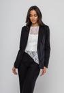 Blazer Em Linho com Ombreiras Estruturadas Preto Savatore