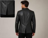 Blazer Esporte Fino Masculino Sarja Resinada Preta Luxo Cor:PretoTamanho:P Blazer Esporte Fino Masculino Sarja Resinada Preta Luxo Cor:PretoTamanho:P