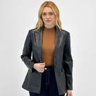 Blazer Facinelli em P.u Manga Longa Feminino Blazer Facinelli em P.u Manga Longa Feminino