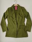 Blazer feminino alfaiataria acinturado e alongado Gola Xaile - Cor Verde Oliva - Tamanho G