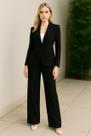 Blazer Feminino Alfaiataria Elegante Fechamento Frontal Pret