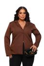 Blazer Feminino Alfaiataria Plus Size G1 Alta Costura Casaco Cor Da Moda Elegante Curvy