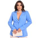 Blazer Feminino Alfaiataria Social Com Botão Alta Costura Casaco Elegante