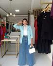 Blazer feminino alfaiataria Tam G veste até 44 cor rosa, azul aqcua