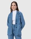 Blazer feminino alongado em jeans malwee
