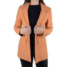 Blazer Feminino Autenticada Linho Laranja Camel - 7655 Blazer Feminino Autenticada Linho Laranja Camel - 7655
