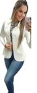 Blazer Feminino Branco Básico Liso Moda Evangélica Abafarto