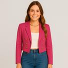 Blazer Feminino Casaquinho Alfaiataria Casaco Social Com Botão Lindo Gola Lapela Blazer Feminino Casaquinho Alfaiataria Casaco Social Com Botão Lindo Gola Lapela