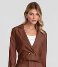 Blazer Feminino Cropped Alfaiataria Dianna Marrom