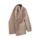 Blazer Feminino Elegante Transpassado Moda Coreana Primavera Outono Casaco De Terno Liso Jaqueta De
