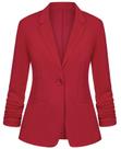 Blazer feminino LADI TREND, elegante, casual, franzido, manga 3/4, vermelho Blazer feminino LADI TREND, elegante, casual, franzido, manga 3/4, vermelho